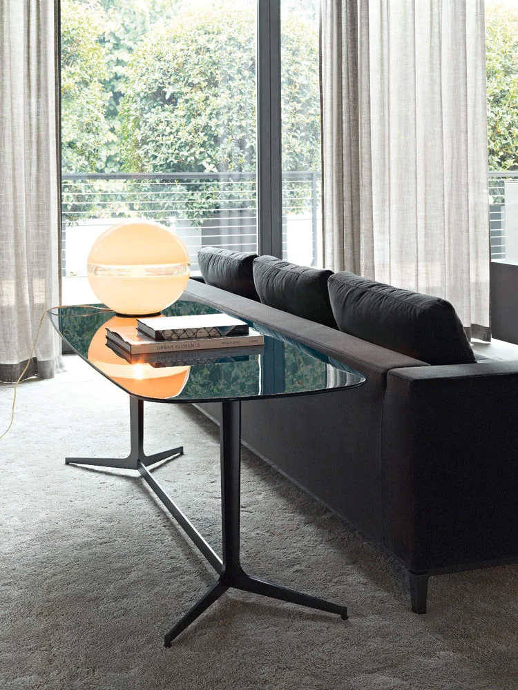 Bàn console khung kim loại cắt laser mặt sơn bóng hoặc sồi M8-I361