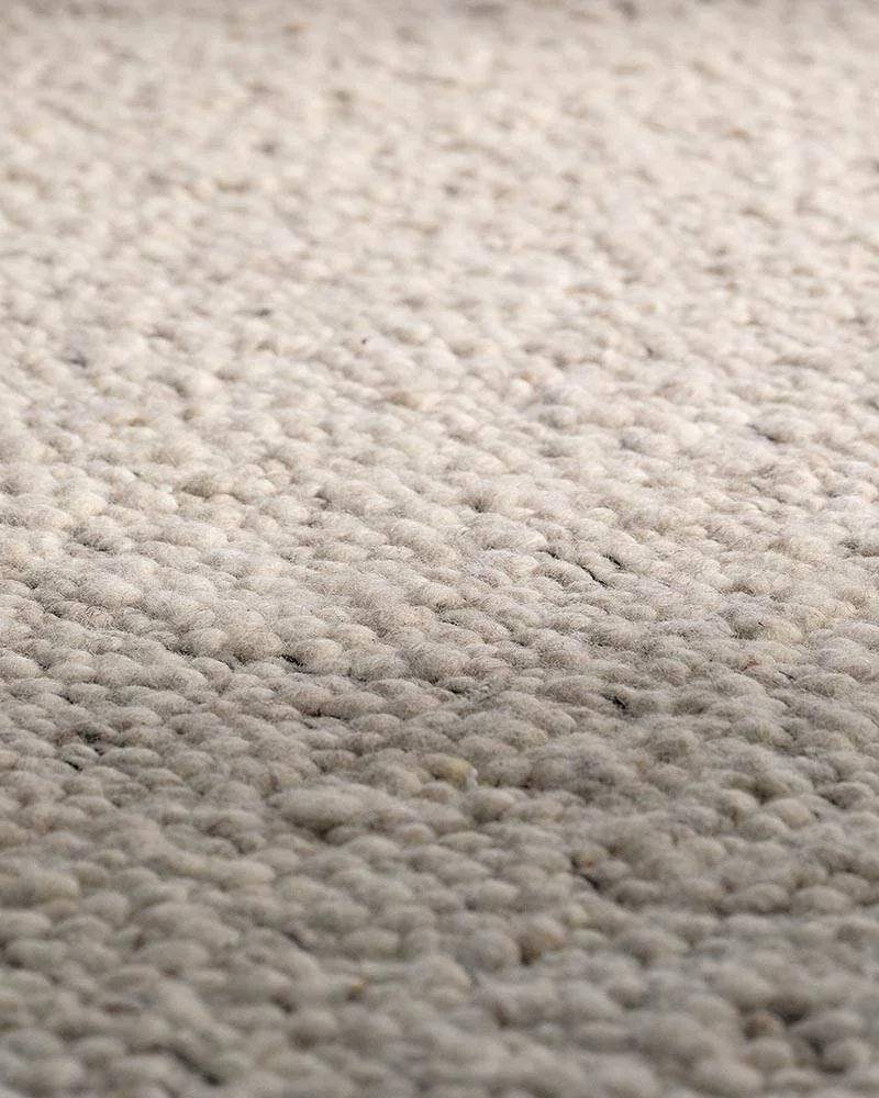 Thảm trang trí len dệt tay viền vải cotton tái chế M8-I486