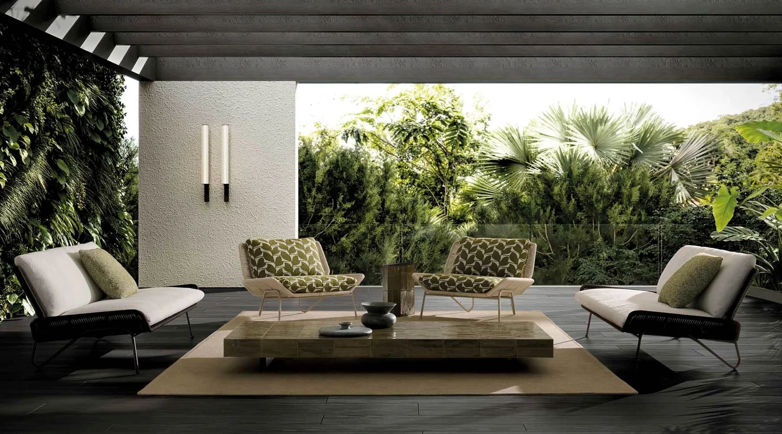 Sofa ngoài trời khung ống inox bện dây dáng uốn lượn M8-I518