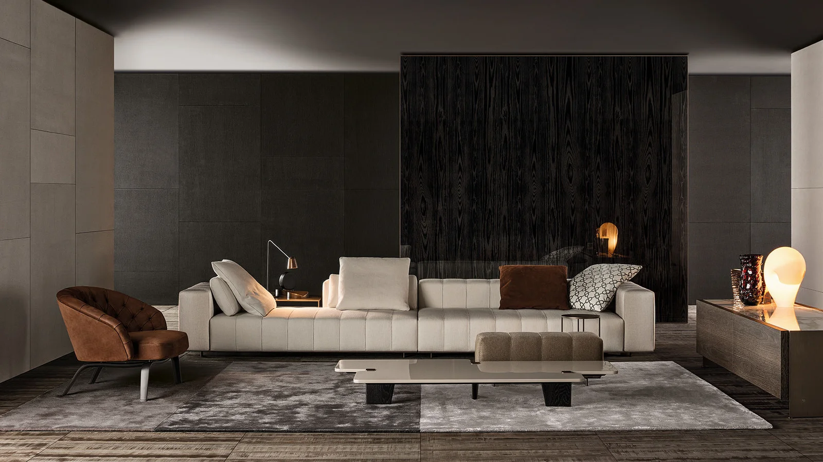 Sofa mô-đun chỗ ngồi liền khối đường chỉ may đồ hoạ