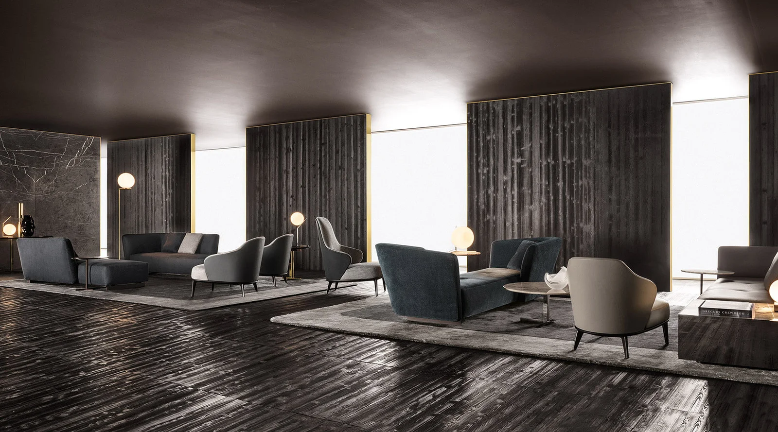 Sofa mô-đun dáng mềm chiều sâu vừa cho khách sạn