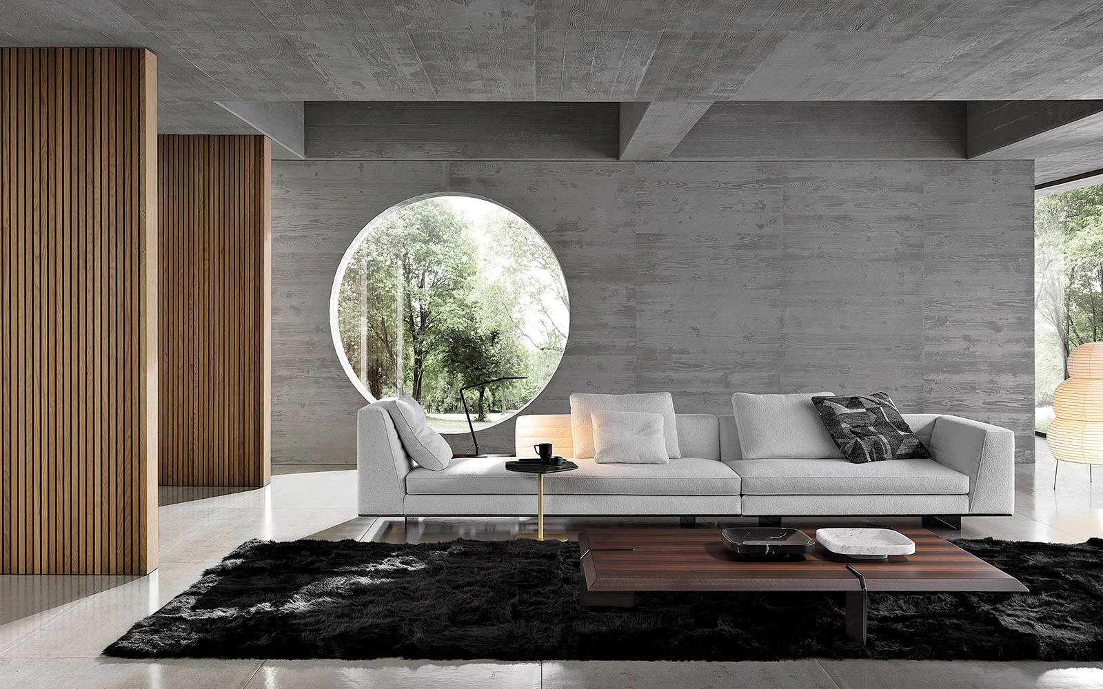 Sofa module chần ngang kèm hộc lưu trữ chân nhôm lá M8-I550