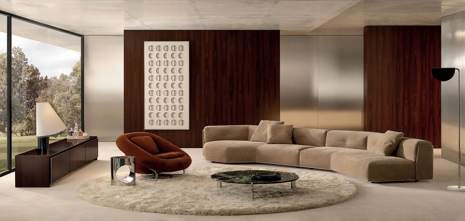 Sofa module vỏ lưng định hình đệm lông vũ khung nhôm M8-I560