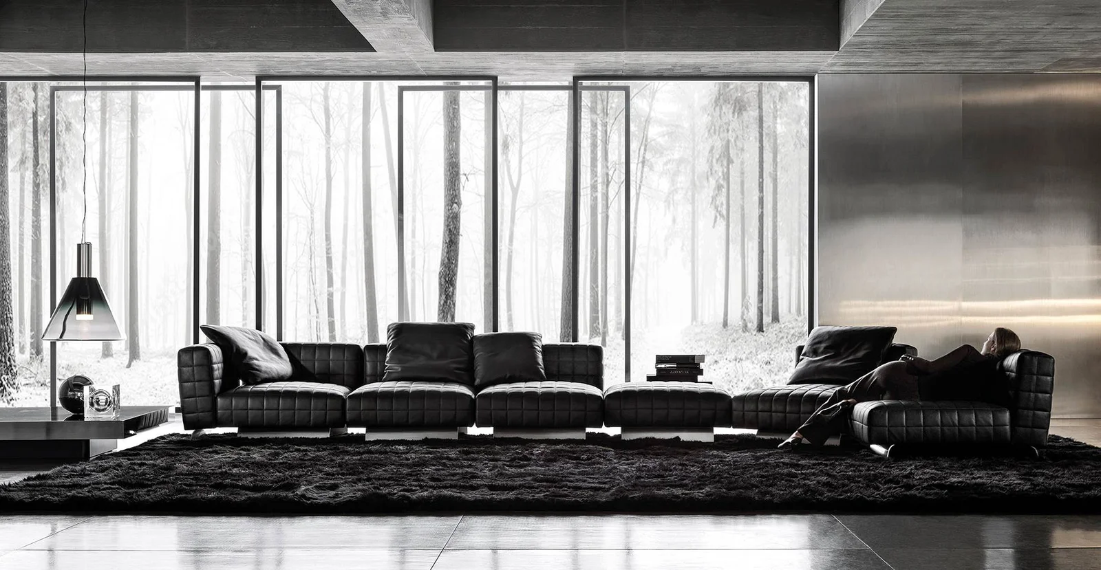 Sofa hệ phần tử rời bọc chần chỉ chân nhôm lá cong M8-I568