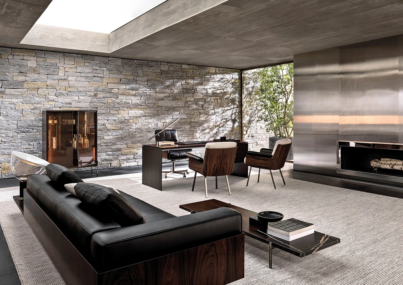 Bàn ăn kiêm bàn làm việc khung cầu veneer palisander M8-I599
