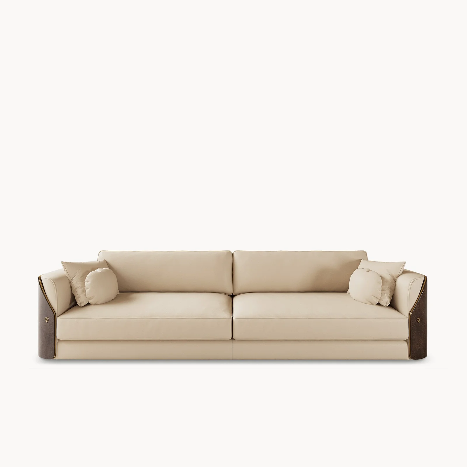 Sofa vỏ gỗ uốn veneer viền kim loại phong cách Ý