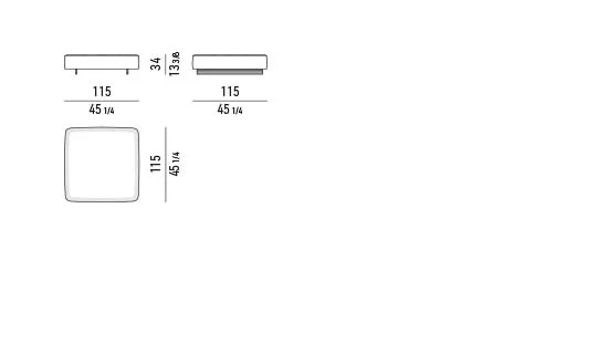Hệ đôn modul ô vuông chân nhôm đồng - Đôn 115x115 cm, cao 34 cm