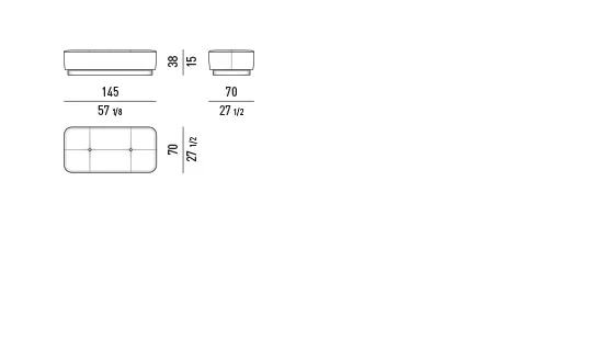 Đôn bọc nệm dáng mềm chân kim loại - Đôn dài 145x70 cm