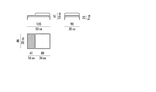 Ghế băng module ngoài trời khung nhôm dây dệt - Ghế băng kèm bàn trà 135x90 cm
