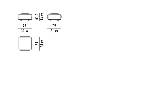 Ghế đôn bọc dải vải ghép nhiều kích thước - Ghế đôn 79x79 cm