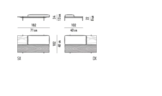 Băng ghế bọc vải da ghép mặt đá - Mặt đá cẩm thạch trắng, băng ghế hai mặt 182x102 cm, cao 34 cm