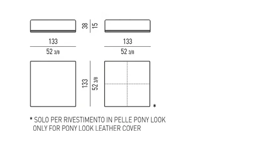 Ghế đôn băng ghế dải nhôm bóng lông ngựa - Ghế đôn có dải nhôm 133x133 cm