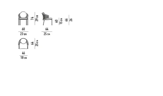 Ghế bành ngoài trời lưng dây bện inox đệm chống thấm - Ghế bành nhỏ thư giãn