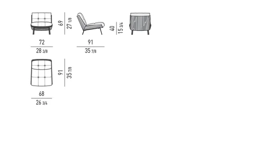 Ghế bành thư giãn vỏ gỗ cong chân kim loại đen niken - Ghế Bành Without Armrests Cushions In Leather