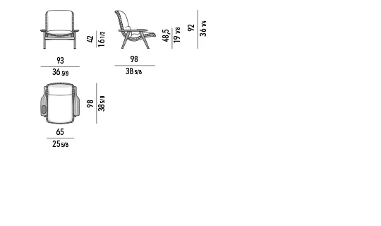 Ghế bành ngoài trời khung teak lưng đan giả mây đá travertine - Ghế bành 93 cm - lưng cao 92 cm