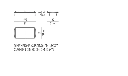 Ghế bành ngoài trời gỗ tếch đan dây giả mây - Ghế dài 155x80 cm, cao 35 cm, kèm 2 đệm