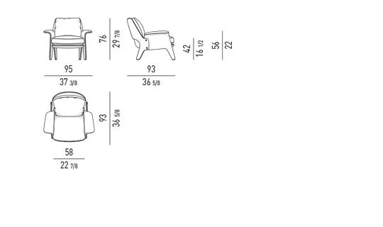 Ghế bành thư giãn lưng ôm khoét mở đinh tán kim loại - 