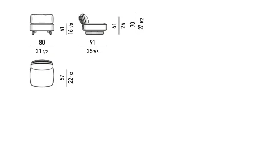 Ghế bành ngoài trời modul tấm đỡ sơn bóng, chân nhôm đúc - Ghế bành không tay vịn 80x91 cm, cao 70 cm