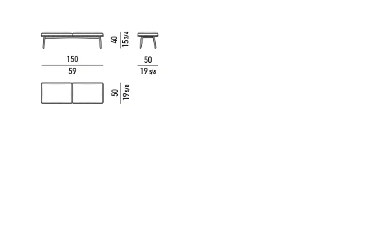 Ghế bành ngoài trời khung gỗ tếch uốn mảnh đệm đan dây - Băng ghế 150x50 cm