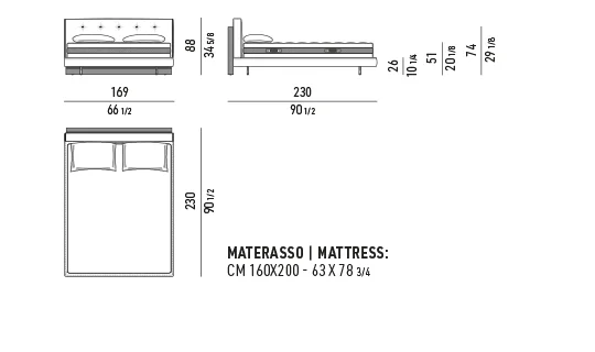 Giường ngủ đầu giường nan gỗ palisander kèm táp treo - Giường kèm đầu giường gỗ 169x230 cm, cao 88 cm