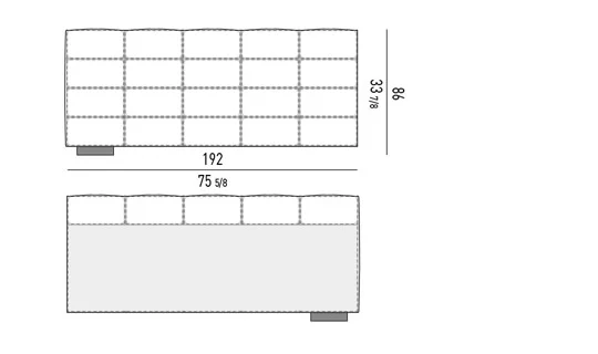 Giường ngủ nệm lò xo đầu giường chần ô vuông hiện đại - Headboard