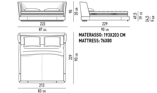 Giường ngủ đầu giường ôm bọc vải da chân lưỡi kim loại - King Size