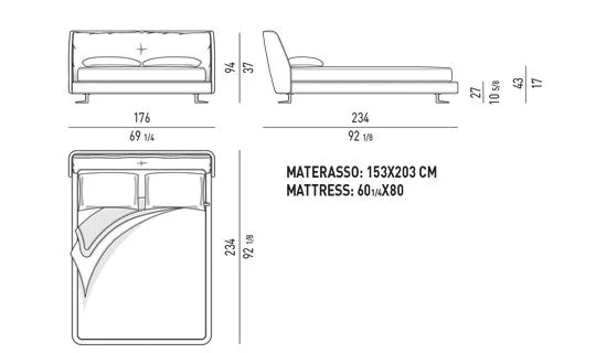 Giường ngủ đường cong mềm đầu giường vỏ sò chần êm - Queen Size