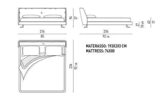 Giường ngủ đường cong mềm đầu giường vỏ sò chần êm - King Size