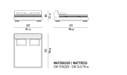 Giường ngủ bệ vỏ sò bọc êm trên đế đĩa kim loại - Giường cỡ King 207x251 cm, cao 80 cm