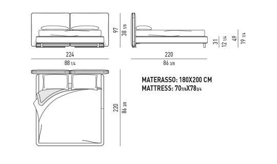 Giường ngủ đầu giường bọc da yên ngựa may đo cao cấp - Tatlin
