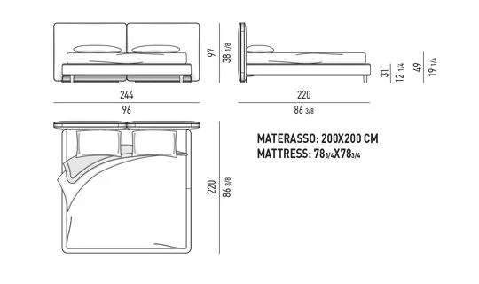 Giường ngủ đầu giường bọc da yên ngựa may đo cao cấp - Tatlin