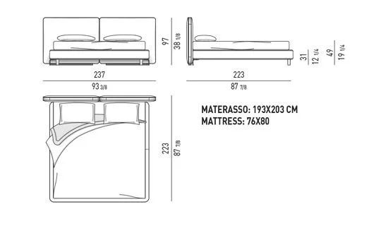 Giường ngủ đầu giường bọc da yên ngựa may đo cao cấp - Tatlin King Size