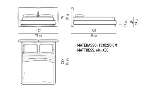 Giường ngủ tối giản đầu giường bọc kín vải hoặc da - Queen Size