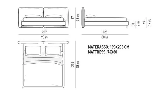 Giường ngủ tối giản đầu giường bọc kín vải hoặc da - King Size