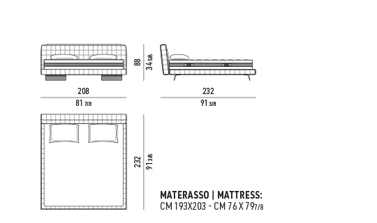 Giường ngủ bệ khối vuông đầu giường chần đế lưỡi nhôm - Giường cỡ King 208x232 cm, cao 88 cm