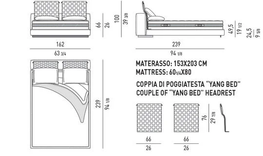 Giường ngủ nệm lò xo đầu giường dày mềm kèm gối tựa - Queen Size