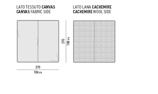 Chăn ga gối cao cấp hai mặt vải bố và len cashmere - Chăn phủ giường 270x270 cm