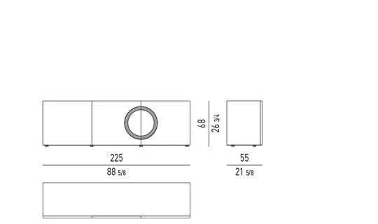 Kệ sách trang trí tủ bốn cánh tay nắm tròn niken đen - Horiontal Sideboards