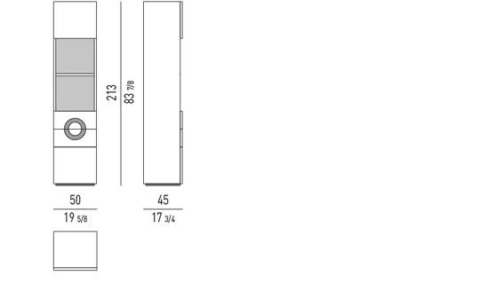Kệ sách trang trí tủ bốn cánh tay nắm tròn niken đen - Column Cabinet
