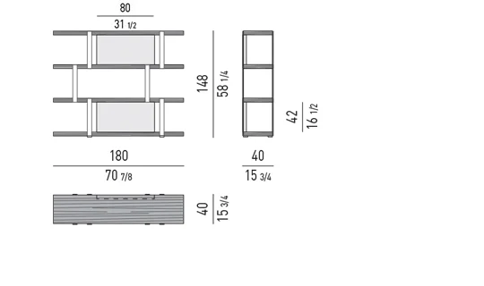 Kệ sách trang trí khung chrome bóng giá gỗ sồi đen - Oak Shelves