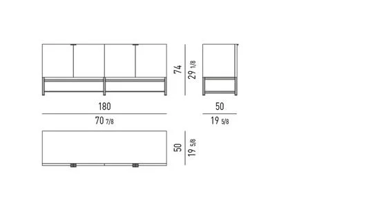 Kệ sách trang trí tủ sơn bóng đế tần bì nâu - Horizontal Tủ Buffet