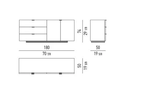 Kệ sách trang trí tủ sơn bóng chân kim loại xám thiếc - Dòng chân kim loại, cao 74 cm