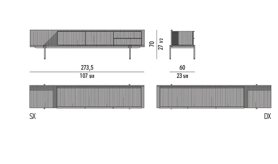 Kệ sách trang trí tủ lơ lửng chân nhôm kính đồng - Dining Cao Tủ Buffet Ash Structure / Ash Storage Modul