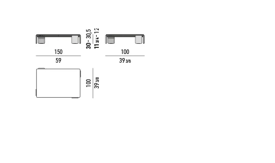 Bàn trà mặt lơ lửng giữa chân đá cẩm thạch hoặc gỗ -
