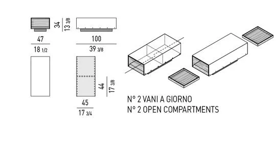 Bàn trà hộp mở hai mặt vỏ đồng ốp veneer gỗ - 