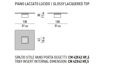 Bàn trà chân inox bóng mặt gỗ có khay giữa - 