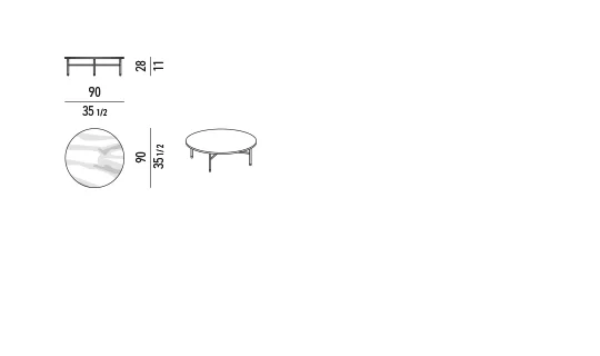 Bàn trà tròn oval khung ống đen mặt đá cẩm thạch -