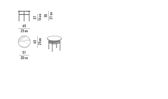 Bàn trà tròn oval khung ống đen mặt đá cẩm thạch -