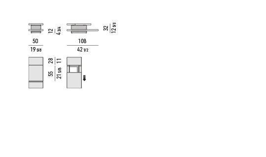 Bàn trà phụ hai tầng gỗ sơn bóng ngăn trượt giấu kín - Version Storage Compartment