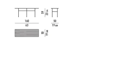 Bàn console chân ống mảnh, mặt gỗ, đá hoặc sơn bóng - Ash Mặt